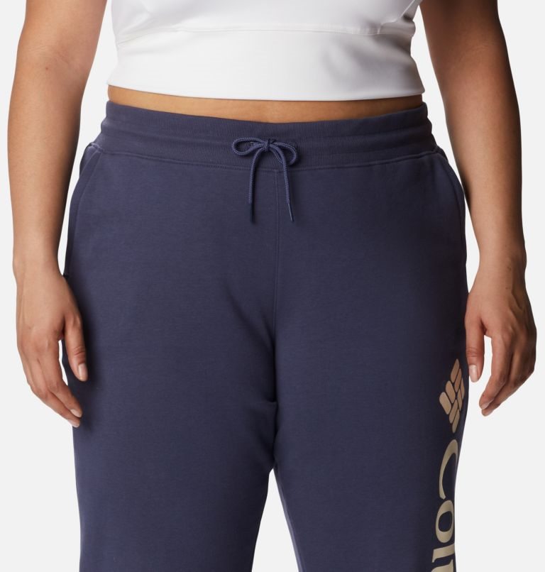 Women's Columbia Logo Fleece Jogger Navy | Plus Size CA-SA064